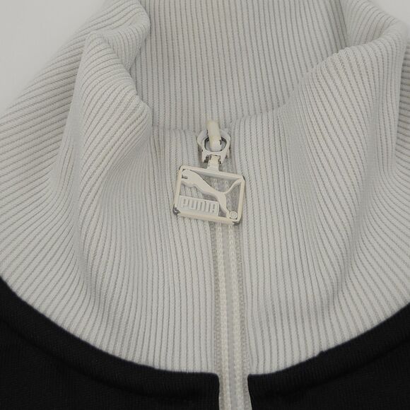 PUMA Iconic T7 Crop Jacket Womens Size Small Black White Retro Sportswear Soccer - Picture 4 of 9